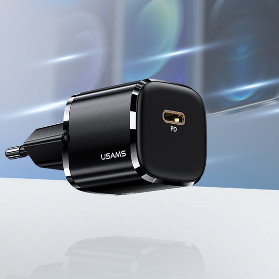Блок питания Usams US-CC124 T36 20W Super Si (1Type-C/20W) (Черный)