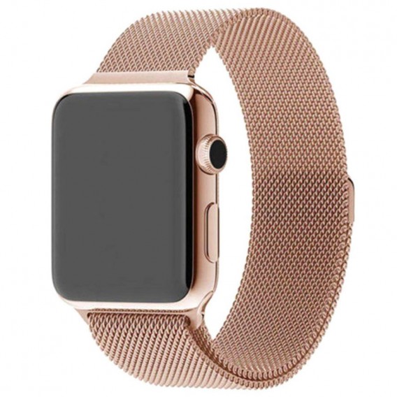Ремешок Milanese Loop Design для Apple watch 42/44/45/49 mm (Series SE/7/6/5/4/3/2/1), Champagne Gold