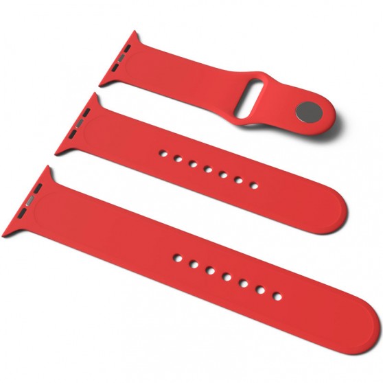 Силиконовый ремешок для Apple Watch Sport Band 42(ser.1-3)/44/45/46/49mm (S/M & M/L) 3pcs Красный / Red