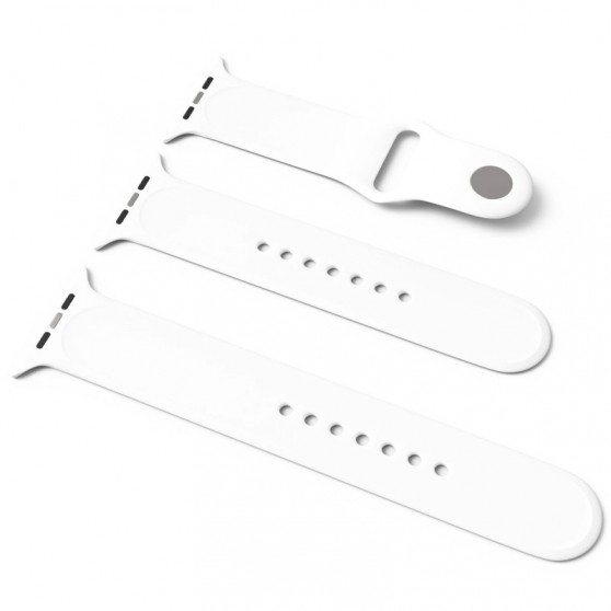Силиконовый ремешок для Apple Watch Sport Band 42(ser.1-3)/44/45/46/49mm (S/M & M/L) 3pcs Белый / White
