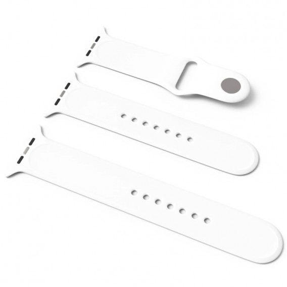 Силіконовий ремінець для Apple Watch Sport Band 42 / 44 / 45 / 49  (S / M & M / L) 3pcs (Білий / White)