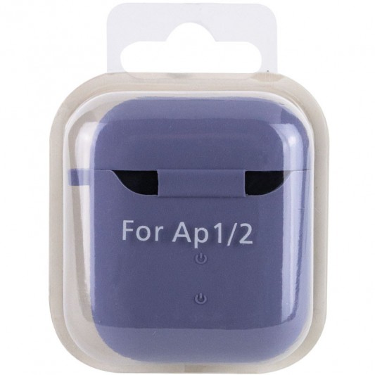 Силиконовый футляр с микрофиброй для наушников Airpods 1/2 Серый / Lavender Gray - изображение 9