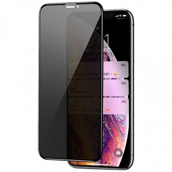 Защитное стекло Privacy 5D Matte (тех.пак) для Apple iPhone 11 / XR (6.1") Черный