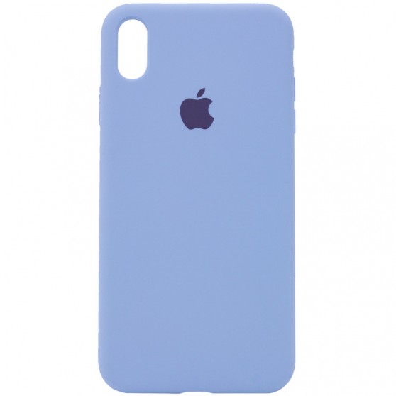 Чехол Silicone Case Full Protective (AA) для Apple iPhone XS Max (6.5") Голубой / Lilac Blue