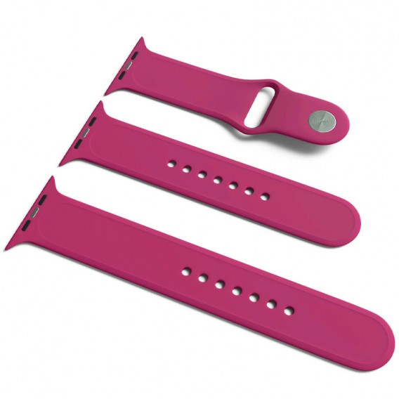 Силіконовий ремінець для Apple Watch 42 / 44 / 45 / 49 - Sport Band (S / M & M / L) 3pcs (Бордовий / Maroon)