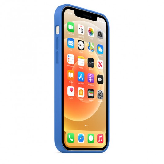 Чохол Silicone Case Full Protective (AA) для Apple iPhone 12 Pro Max (6.7") Синій / Capri Blue - зображення 2 