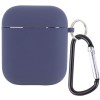 Силіконовий футляр з мікрофіброю для навушників Airpods 1/2 (Темно-синій / Midnight blue)