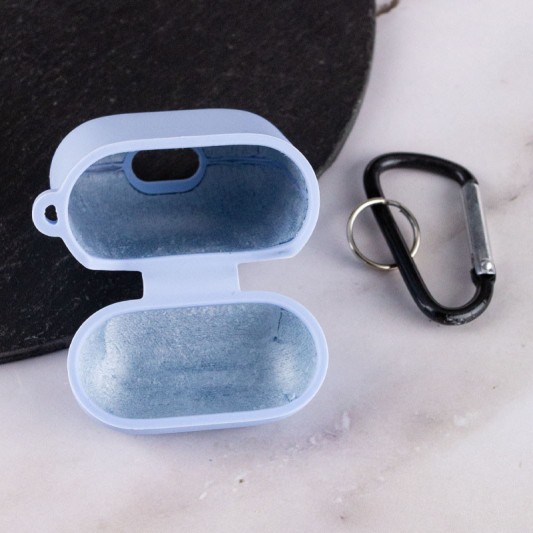 Силіконовий футляр з мікрофіброю для навушників Airpods 1/2 Блакитний / Lilac Blue - зображення 7 