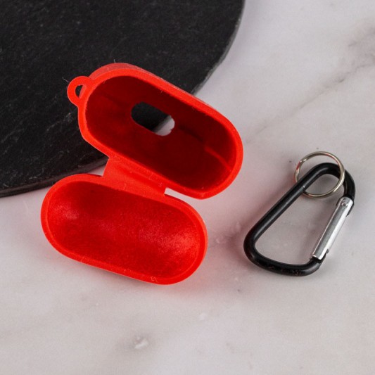 Силіконовий футляр з мікрофіброю для навушників Airpods 1/2 Червоний / Red - зображення 3 