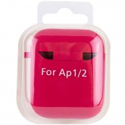 Силіконовий футляр з мікрофіброю для навушників Airpods 1/2 (Червоний / Rose Red)