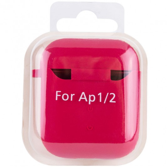 Силіконовий футляр з мікрофіброю для навушників Airpods 1/2 Червоний / Rose Red - зображення 9 