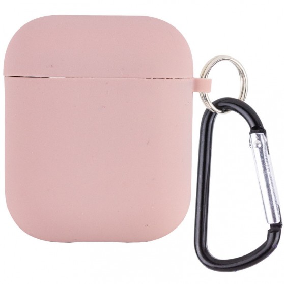 Силіконовий футляр з мікрофіброю для навушників Airpods 1/2 (Рожевий / Pink Sand)