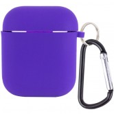 Силиконовый футляр с микрофиброй для наушников Airpods 1/2 Фиолетовый / Ultra Violet Силиконовый футляр с микрофиброй для наушников Airpods 1/2 Фиолетовый / Ultra Violet