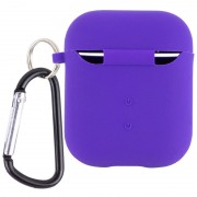 Силіконовий футляр з мікрофіброю для навушників Airpods 1/2 (Фіолетовий / Ultra Violet)