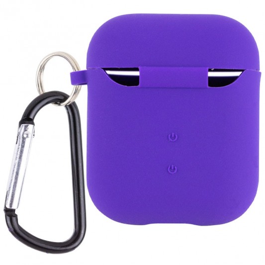 Силіконовий футляр з мікрофіброю для навушників Airpods 1/2 Фіолетовий / Ultra Violet - зображення 1 