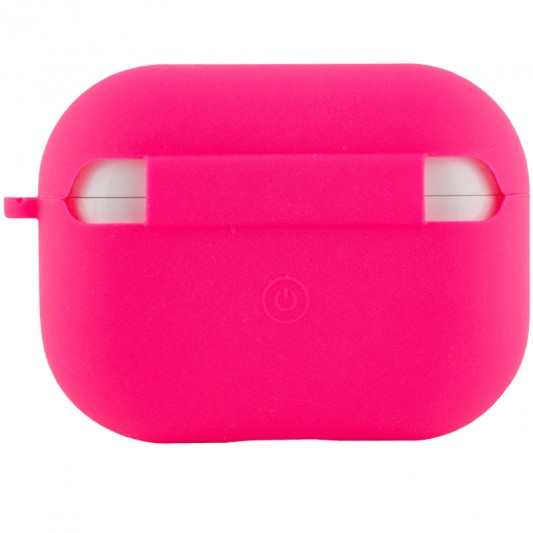 Силиконовый футляр с микрофиброй для наушников Airpods Pro Розовый / Barbie pink - изображение 3