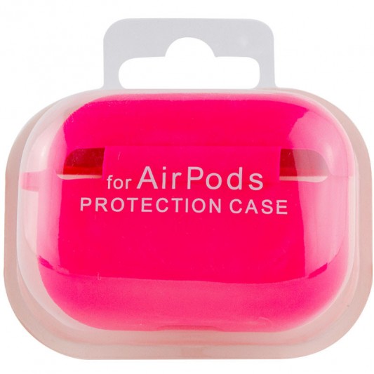 Силиконовый футляр с микрофиброй для наушников Airpods Pro Розовый / Barbie pink - изображение 5