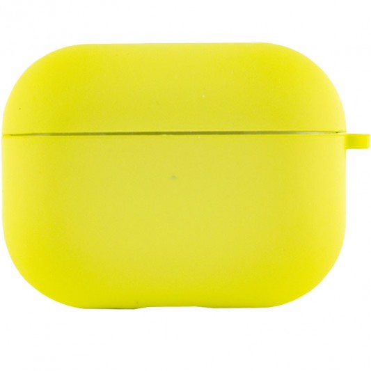 Силіконовий футляр з мікрофіброю для навушників Airpods Pro Жовтий / Bright Yellow - зображення 1 