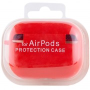 Силіконовий футляр з мікрофіброю для навушників Airpods Pro (Червоний / Red)