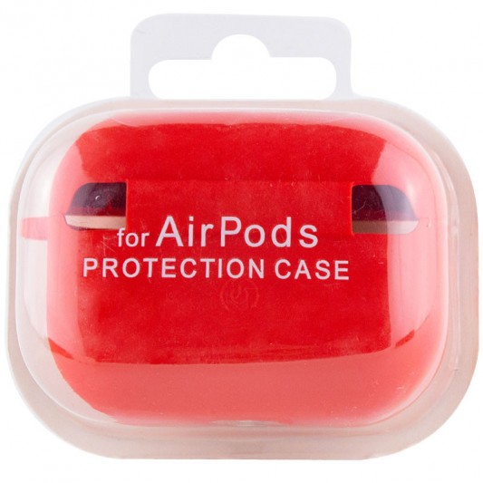 Силіконовий футляр з мікрофіброю для навушників Airpods Pro Червоний / Red - зображення 5 