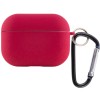 Силіконовий футляр з мікрофіброю для навушників Airpods Pro (Червоний / Rose Red)
