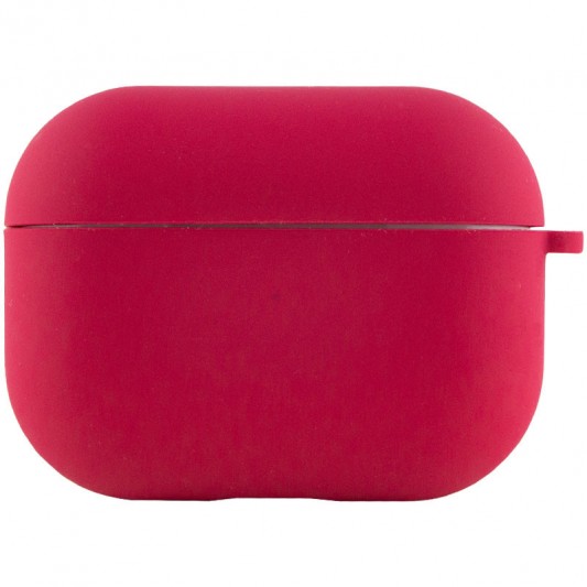 Силиконовый футляр с микрофиброй для наушников Airpods Pro Красный / Rose Red - изображение 1