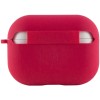 Силіконовий футляр з мікрофіброю для навушників Airpods Pro (Червоний / Rose Red)