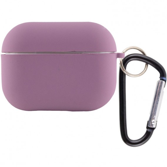 Силіконовий футляр з мікрофіброю для навушників Airpods Pro (Ліловий / Lilac Pride)