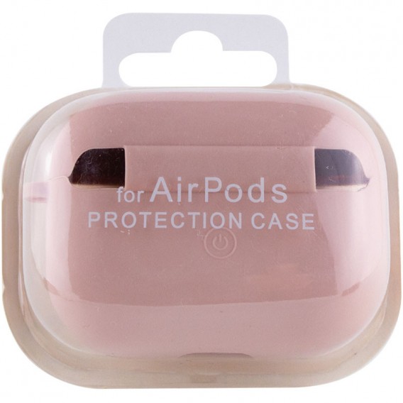 Силіконовий футляр з мікрофіброю для навушників Airpods Pro (Рожевий / Pink Sand)