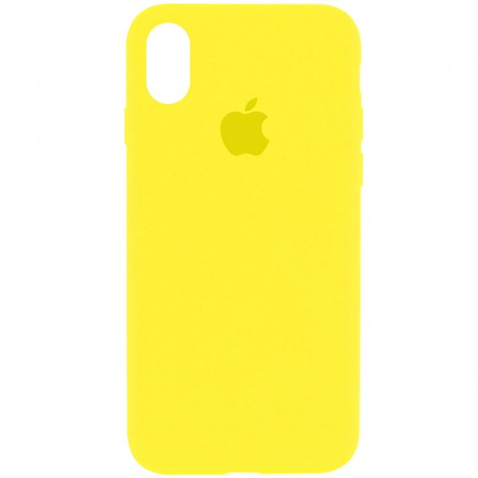 Чехол Silicone Case Full Protective (AA) для Apple iPhone X / XS (5.8") Желтый / Neon Yellow