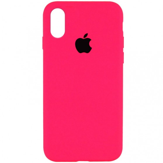 Чехол Silicone Case Full Protective (AA) для Apple iPhone XR (6.1") Розовый / Barbie pink