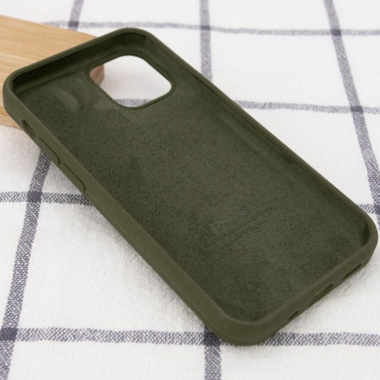 Чохол Silicone Case Full Protective (AA) для Apple iPhone 12 Pro Max (6.7") Зелений / Dark Olive - зображення 2 
