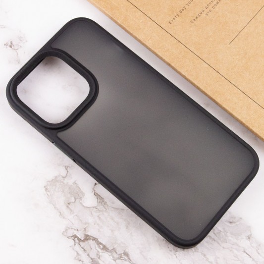 TPU+PC чохол Metal Buttons для Apple iPhone 13 Pro Max (6.7") Чорний - зображення 4 