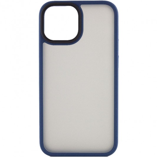 Синий чехол TPU+PC с металлическими кнопками для iPhone 13