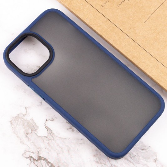 TPU+PC чехол Metal Buttons для Apple iPhone 13 (6.1") Синий - изображение 3
