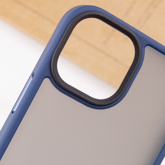 TPU+PC чехол Metal Buttons для Apple iPhone 13 (6.1") Синий - изображение 4