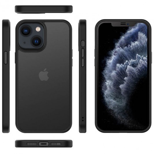 TPU+PC чохол Metal Buttons для Apple iPhone 13 (6.1") Чорний - зображення 3 