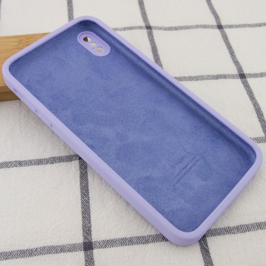 Чохол Silicone Case Square Full Camera Protective (AA) для Apple iPhone X / XS (5.8") Бузковий / Dasheen - зображення 1 
