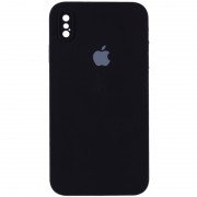 Чохол Silicone Case Square Full Camera Protective (AA) для Apple iPhone X / XS (5.8") Чорний / Black