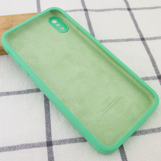 Чохол Silicone Case Square Full Camera Protective (AA) для Apple iPhone X / XS (5.8") Зелений / Spearmint - зображення 3 