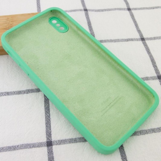 Чохол Silicone Case Square Full Camera Protective (AA) для Apple iPhone X / XS (5.8") Зелений / Spearmint - зображення 2 