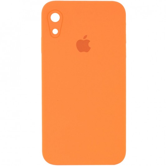 Чехол Silicone Case Square Full Camera Protective (AA) для Apple iPhone XR (6.1") Оранжевый / Papaya