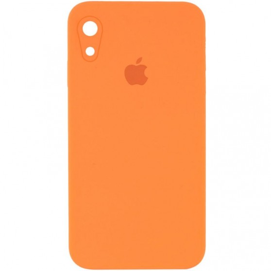 Чехол Silicone Case Square Full Camera Protective (AA) для Apple iPhone XR (6.1") Оранжевый / Papaya