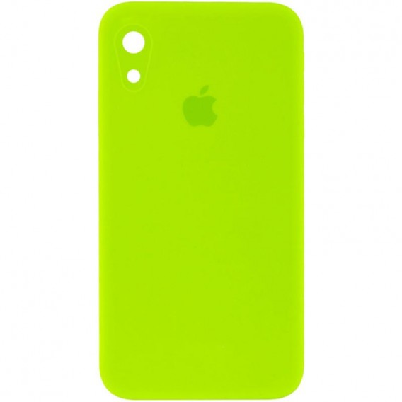 Чохол для iPhone XR Silicone Case Square Full Camera Protective (AA) (Салатовий / Neon green)