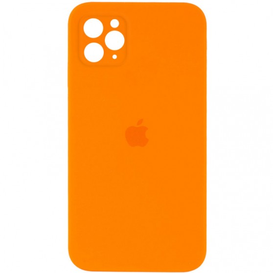 Чохол Silicone Case Square Full Camera Protective (AA) для Apple iPhone 11 Pro (5.8") Помаранчевий / Bright Orange