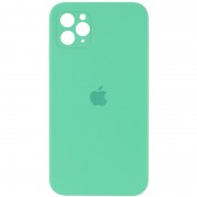 Чохол для iPhone 11 Pro Max Silicone Case Square Full Camera Protective (AA) (Зелений / Spearmint)