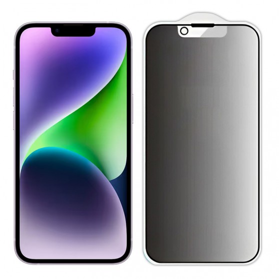 Защитное стекло Privacy 5D Matte (тех.пак) для Apple iPhone 13 / 13 Pro / 14 / 16e (6.1") Черный