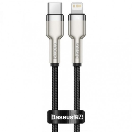 Дата кабель Baseus Cafule Series Metal Type-C to Lightning PD 20W (1m) (CATLJK-A) Чорний
