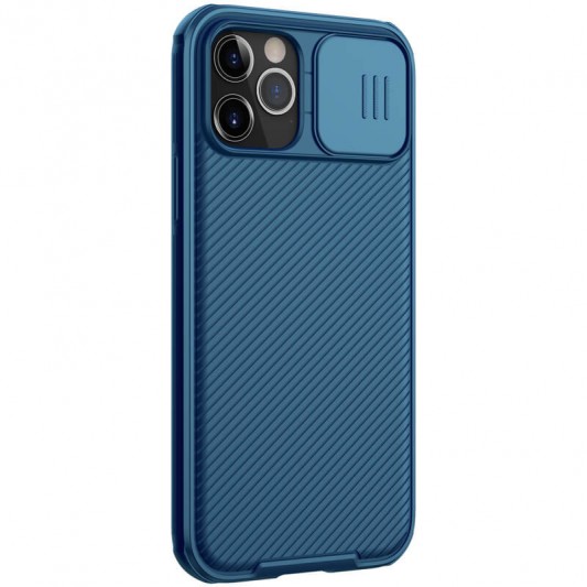 Карбонова накладка Nillkin Camshield (шторка на камеру) для Apple iPhone 13 Pro Max (6.7") Синій / Blue - зображення 2 