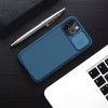 Карбонова накладка для iPhone 13 Pro Max Nillkin Camshield (шторка на камеру) (Синій/Blue)